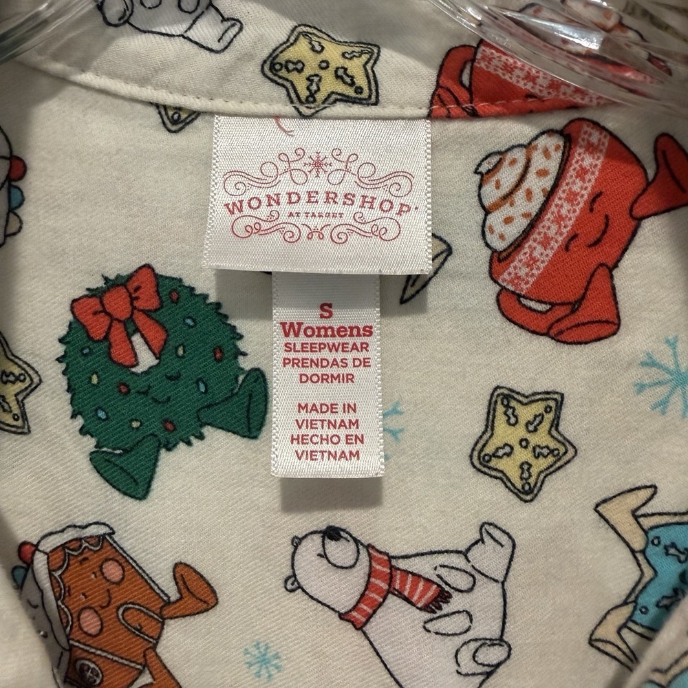 Wondershop Women's S 2-pc Set Pajama Set Pant Star Cocoa Bear Wreath‎ Winter - Picture 6 of 11